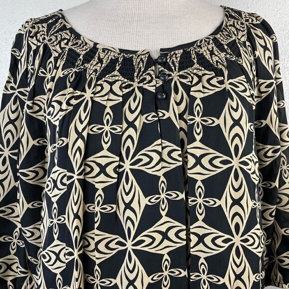 Anne Klein Silk Three Quarter Sleeve Blouse Top Size M EUC - Picture 3 of 7
